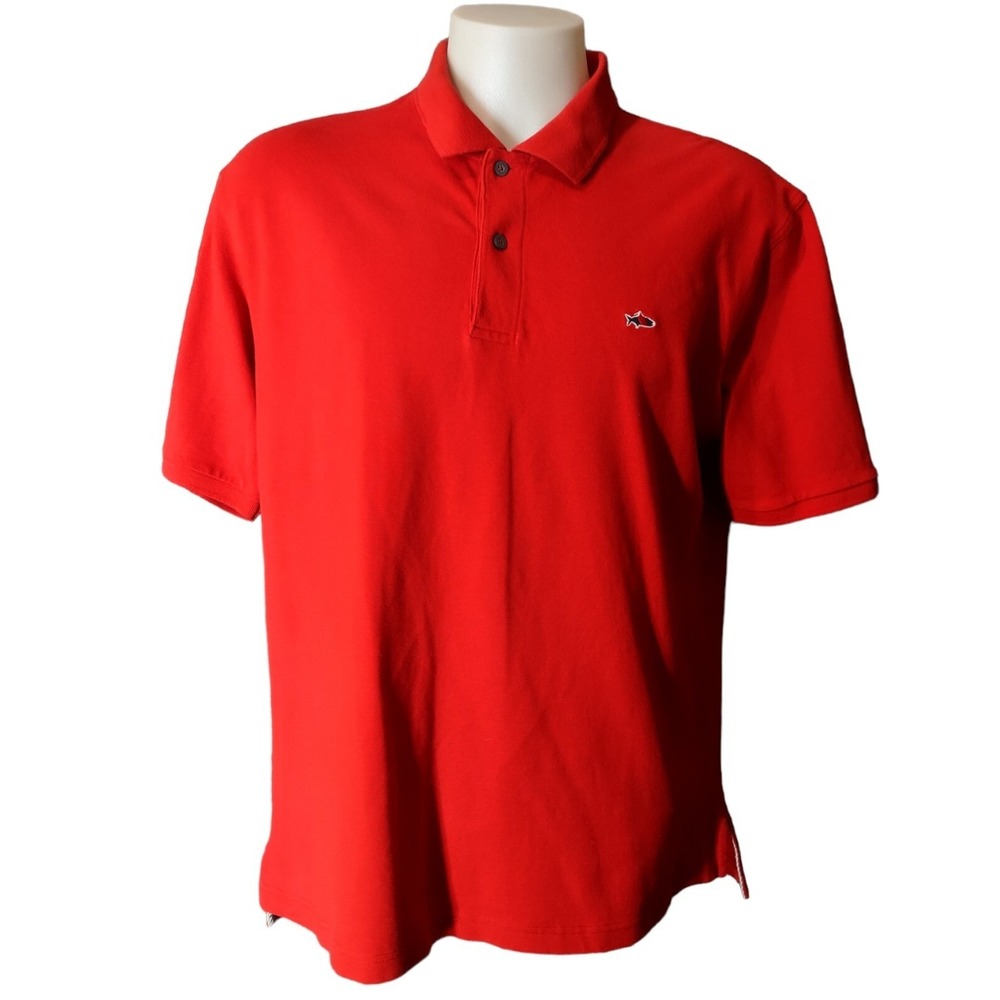 Fish Hippie Polo Men's XXL Red Logo Short Sleeve Relaxed Fit Pique Casual Golf
